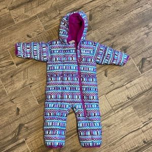 Columbia infant ski bunting, blue and purple, size 12-18m, excellent condition